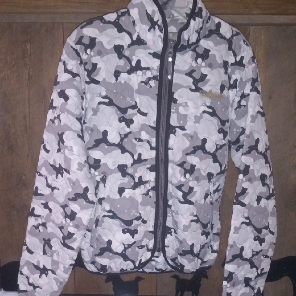 Descente Camouflage Jacket - Black, Gray, White